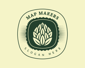 Hops Organic Leaf logo design