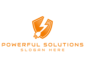 Electric Plug Shield logo design