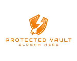 Electric Plug Shield logo design