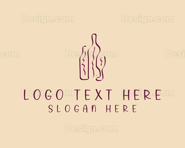 Wine Beverage Bottle Logo