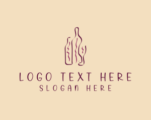 Minimalist Wine Bottle Logo