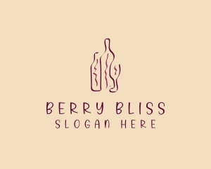 Wine Beverage Bottle logo design