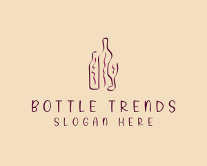 Wine Beverage Bottle logo