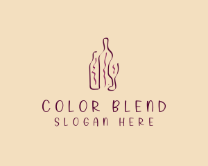 Wine Beverage Bottle logo design