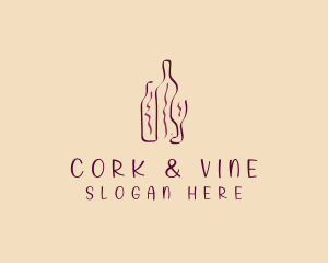 Wine Beverage Bottle logo