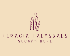Wine Beverage Bottle logo