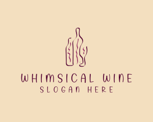 Wine Beverage Bottle logo design