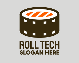 Sushi Roll Film Reel logo design