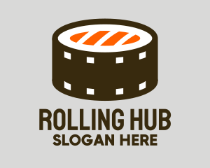 Sushi Roll Film Reel logo design