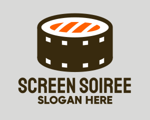 Sushi Roll Film Reel logo design