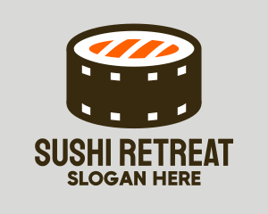 Sushi Roll Film Reel logo design