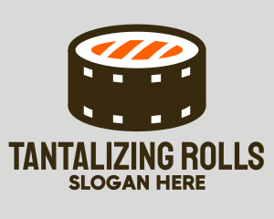 Sushi Roll Film Reel logo design