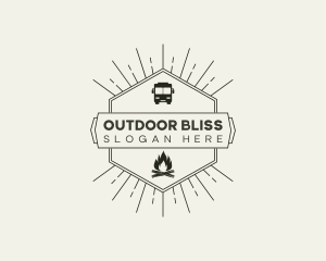 Van Campfire Adventure logo design