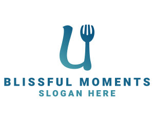 Restaurant Utensils Letter U logo