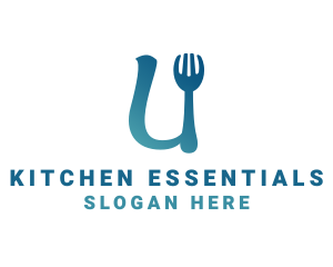 Restaurant Utensils Letter U logo