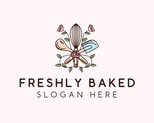 Whisk Baking Spatula logo design