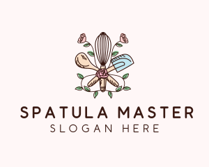 Whisk Baking Spatula logo design