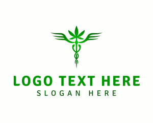 Marijuana Weed Caduceus logo