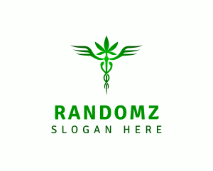Marijuana Weed Caduceus logo