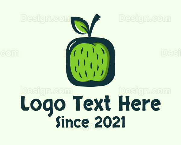 Green Apple Fruit Logo