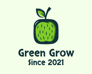 Green Apple Fruit logo design