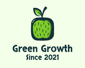 Green Apple Fruit logo design