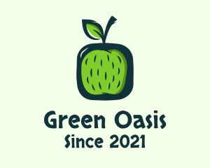 Green Apple Fruit logo design