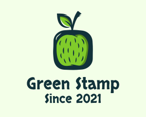 Green Apple Fruit logo design