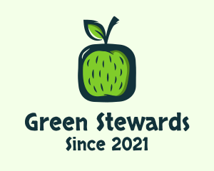 Green Apple Fruit logo design