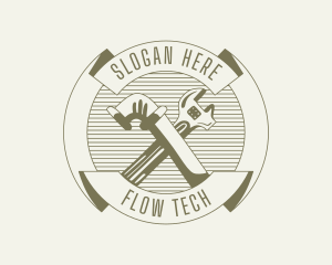 Pipe Wrench Plumbing logo design