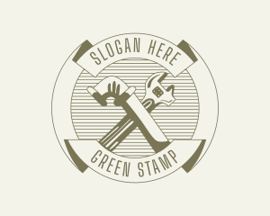 Pipe Wrench Plumbing logo design