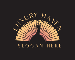 Peacock Luxury Feather logo design