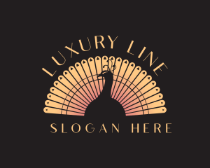 Peacock Luxury Feather logo design