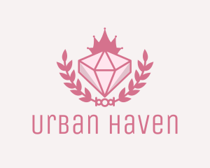 Pink Diamond Gemstone logo design