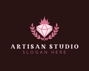 Pink Diamond Gemstone logo design