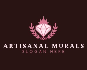 Pink Diamond Gemstone logo design