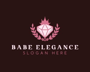 Pink Diamond Gemstone logo design