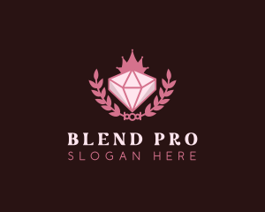 Pink Diamond Gemstone logo design