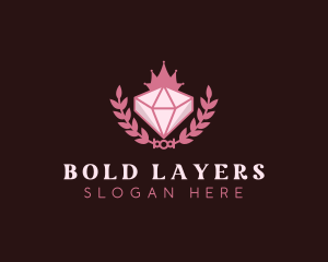 Pink Diamond Gemstone logo design