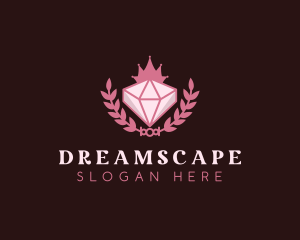 Pink Diamond Gemstone logo design