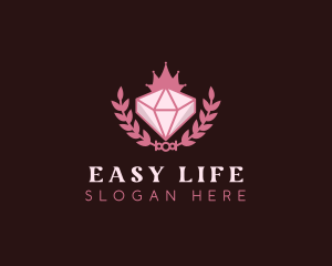 Pink Diamond Gemstone logo design