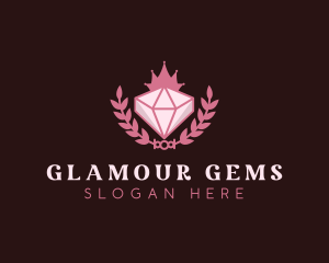 Pink Diamond Gemstone logo design