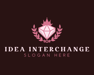 Pink Diamond Gemstone logo design