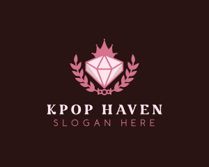 Pink Diamond Gemstone logo design