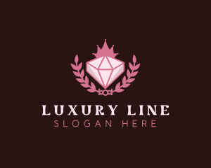 Pink Diamond Gemstone logo design