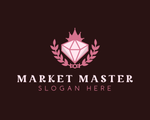 Pink Diamond Gemstone logo design