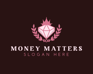 Pink Diamond Gemstone logo design