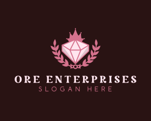 Pink Diamond Gemstone logo design