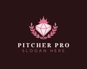 Pink Diamond Gemstone logo design