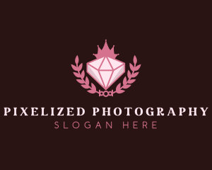 Pink Diamond Gemstone logo design